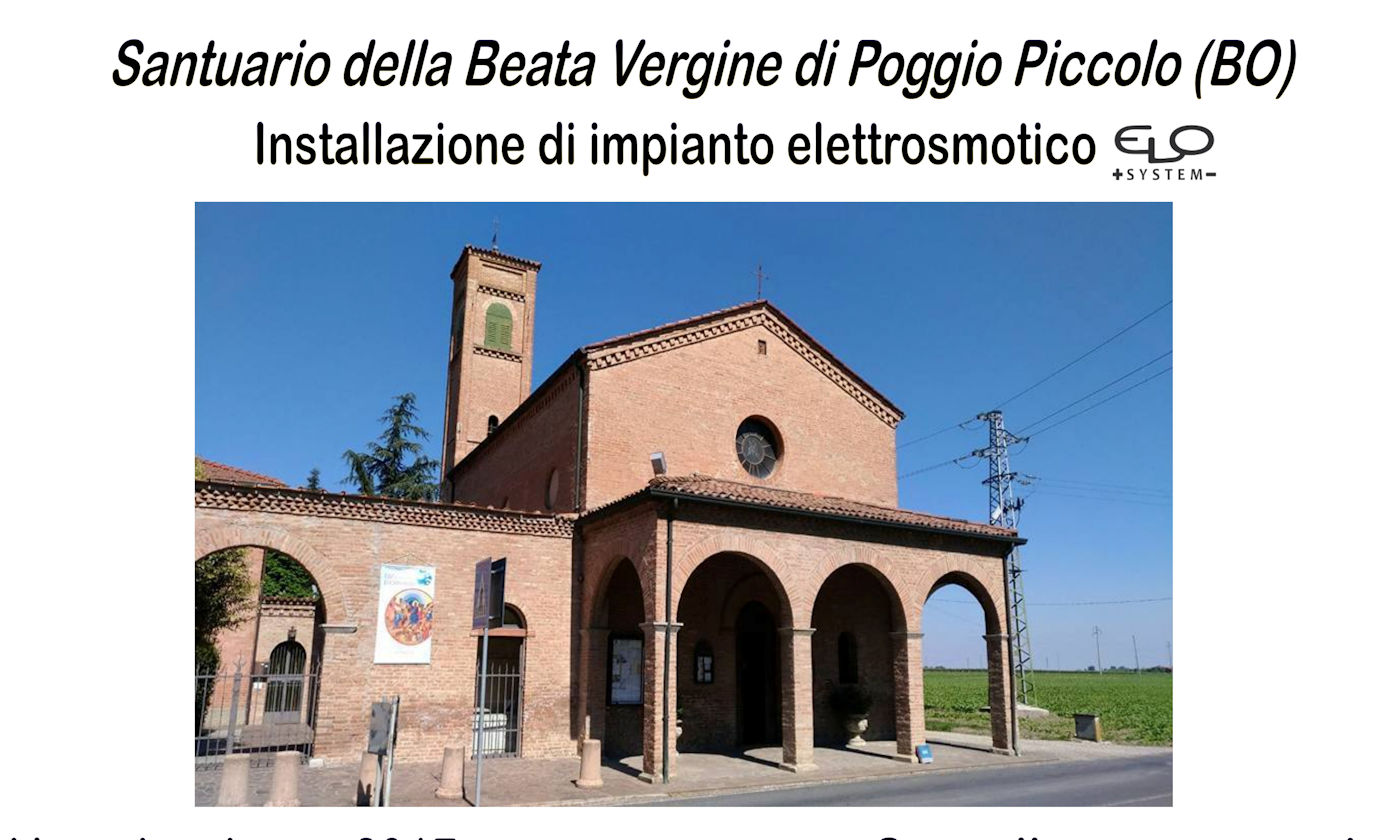 Efficacia dell’impianto elettrosmotico – Restauro Santuario di Poggio Piccolo