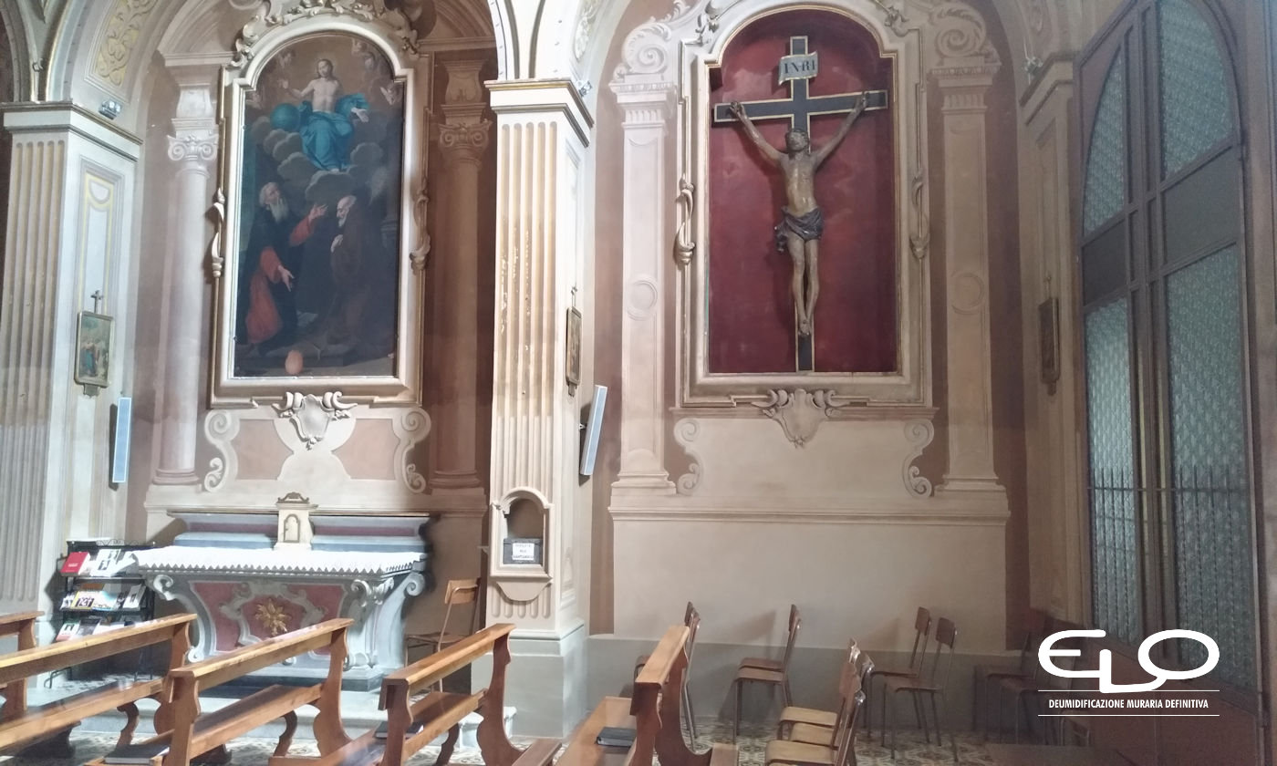 Efficacia impianto elettrosmotico - Il restauro del santuario di Poggio Piccolo